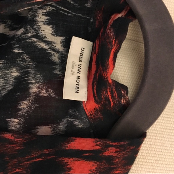 Dries Van Noten Snap Blouse Sz 38- Blk/Red/White - Picture 8 of 8